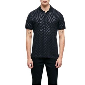 The Kooples Slim-Fit Zig-Zag Print Polo Shirt
